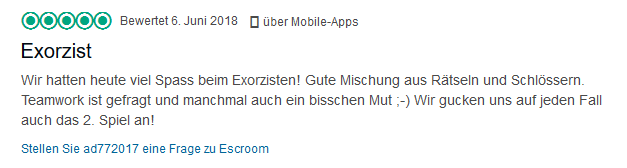 Rezension Escape Room Game Hamburg Exorzist